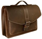 DELARA Porte-Documents en Cuir Ranger avec Bandouli&egrave;res