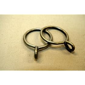 10 CURTAIN EYELET RINGS-1.38 inch , antique brass by Drapery Hardware