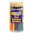 Chenille Kraft 5167 Plastic Handle Colossal Flat Brushes, Assorted Colors. 30 Brushes/Canister