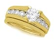 14K Yellow Gold Diamond Wedding Set - 1.00 Ct.