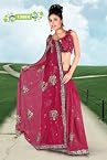 Fancy Embroidery Sari With Unstitch Blouse - 1308