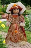 Doll Clothes, Fits American Girl doll Felicity & Elizabeth. Fancy colonial Gown, Dress+ China TEA SET