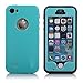 iPhone 5S Waterproof Case,Mangix Waterproof with Touched Transparent Screen Protector Heavy Duty Protective Carrying Cover Case includes a 3.5mm AUX Cable for Apple iPhone 5/5s-Blue