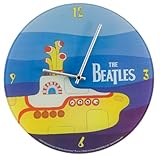 Vandor 12 Inch Glass Wall Clock, The Beatles Yellow Submarine