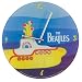 Vandor 12 Inch Glass Wall Clock, The Beatles Yellow Submarine