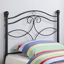Furniture online: Twin Size Kid Headboard with Swirling Accents in Matte Dark Finished Metal