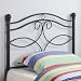 Twin Size Kid Headboard with Swirling Accents in Matte Dark Finished Metal