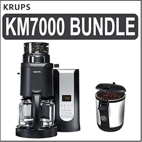 Krups (KM7000) Grind-and-Brew 10-Cup Coffeemaker w/ (ED150) Bean Vac Coffee Canister