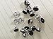 50 x dress shirt buttons black with silver trim shank on back 13mm