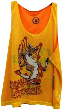 Authentic Lacrosse Gear Pinnie Kangaroo Orange/Gold Reversible PINNY Adult S/M