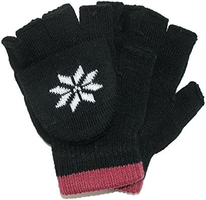 CTM Boys' Stretch Convertible Fingerless Winter Gloves