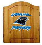 NFL Carolina Panthers Solid Pine Cabinet And Bristle Dartboard Set