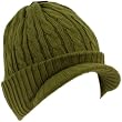 Winter 2ply Cable Knit Jeep Beanie Viisor Skull Newsboy Cabbie Ski Hat Cap Olive