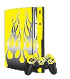 PS3 Yellow Flame Digiwrap & 2 Matching Controllers