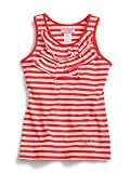 GUESS Kids Girls Ruffle-Front Striped Tank
