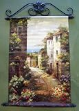 French Europe Hand Painted Canvas Scroll Wall Art