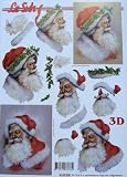 A4 3D Le Suh step by step decoupage sheet for card craft - Christmas - traditional Santa Claus