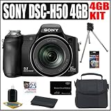 Sony Cybershot DSC-H50 9.1MP Digital Camera Plus 4GB Accessory Outfit - Sony ASONDSCH50BK2
