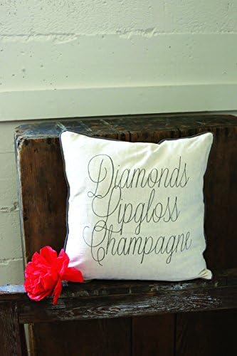 Creative Co-Op Cotton "Diamonds, Lipgloss, Champagne" Pillow