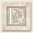 AbsorbaStone Coaster set~ Monogram Initial D ~ 4 Tile Drink Coasters ~ code 571C