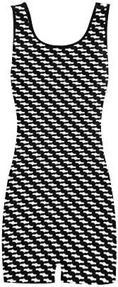 Burrows Custom Houndstooth Nylon Spandex One Piece Boyleg Swimsuit for Women Black