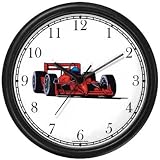 Formula One Grand Prix Car No.2 - Auto Racing Theme Wall Clock by WatchBuddy Timepieces (Slate Blue Frame)