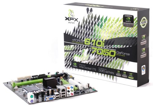 Childrens Toyshop  Computer : XFX nForce 610i - Motherboard - micro ATX - GeForce 7050 - LGA775 Socket - IDE, Serial ATA-300 (RAID) - Gigabit Ethernet - video - High Definition Audio (8-channel)