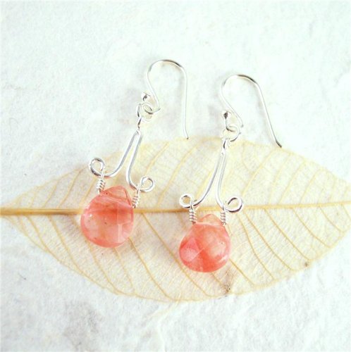 Click here to buy Sterling Silver Dali Cherry Quartz Earrings.