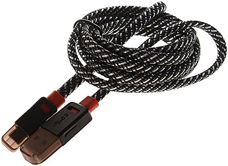 AOBOO Black Micro USB 2.0 Cable, Nylon Braided Design - Data Sync and Charge Compatible Micro USB Cable for Samsung Galaxy S6/ S4/ S3/ Note 2, HTC, Blackberry, Nokia, LG and More Android Devices