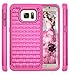 Style4U S7 Edge Case, Galaxy S7 Edge Case, Studded Rhinestone Crystal Bling Hybrid Armor Case Cover for Samsung Galaxy S7 Edge with 1 Stylus (Hot Pink)
