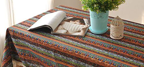 Yogolife Cotton &amp; Linen Home/Restaurant Decorative Decent Stripped Household Arts Dustproof Dinner Nappe Tablecloth/Desk Cover/Tea-cloth/Table Runner Flag 60*60cm
