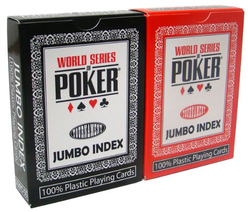Modiano WSOP 100% Plastic Playing Cards - Black & Red Decks