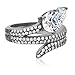 CZ by Kenneth Jay Lane Pear Round Cubic Zirconia Snake Coil Adjustable Ring, Size 5-7, 13 CTTW