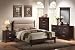 Queen Size Chelsea Microfiber Platform Bed in Mahogany Finish