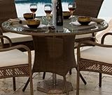 Grenada Patio Round Dining Table Antique Brown