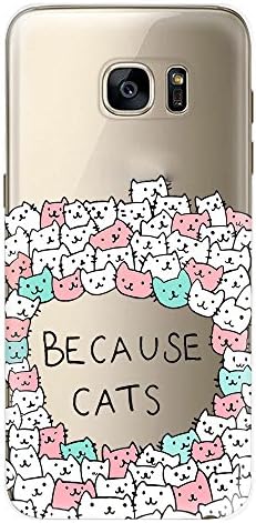 Galaxy S7 Edge Case, Deliy Fashion Pattern Design [Ultra-Thin] 0.6mm TPU Protective Case Cover [Scratch Resistant][Slip Resistant] for Samsung Galaxy S7 Edge (2016 Release) (Because Cat)