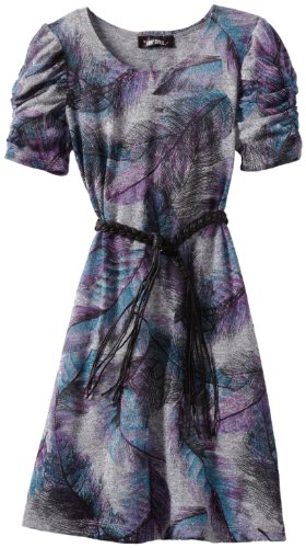 Amy Byer Big Girls' Belted Caterpillar Sleeve Aline Dress