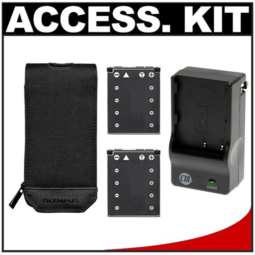 Photo: Olympus Carrying Case with  2  LI 42B Batteries & Charger Kit for Stylus 1200, 850 SW, 840, 830, 820, 790 SW, 770 SW, FE 350, FE 340, FE 320, FE 300, FE 290, FE 280 Digital Camera