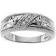 14K White Gold Man's Diamond Wedding Band - 0.03 Ct.