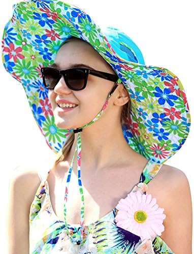 SANTO Fishing Beach Cap Summer Sun Hat Wide Brim for Women UPF50+ M39 (Rose)