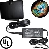 HQRP Kit (AC Adapter / Power Supply, Black Leather Carrying Case and Coaster) for ASUS Eee PC 900 900A 900HA 900HD 900SD Netbook / Subnotebook
