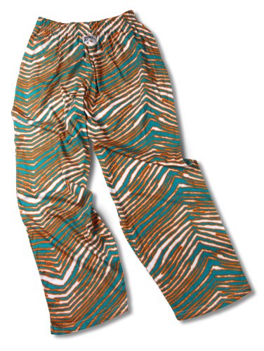 Zubaz Miami Dolphins Team Color Zebra Pants, Aqua Orange