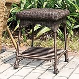 Wicker Lane OTI001-A Outdoor Wicker End Table, Espresso