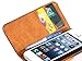 Tradekmk(TM) Pure Color Elgent Leather Case Cover with Credit Card Slots For iPhone 5C(Grey),with Stylus Pen,Screen Protector and Cleaning Cloth