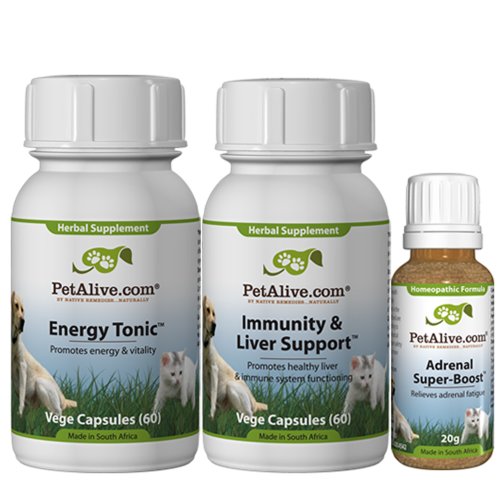 PetAlive Adrenal Super-Boost; Energy Tonic and Immunity & Liver Support UltraPack