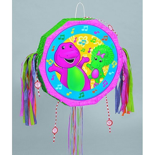 Barney Pull String Pinata x 19in