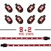 2nd Gen Premium Red 8 Pod 2 Strip LED Motorcycle Engine & Ground Neon Accent Light Kit with 4-key Remote for Harley Davidson Honda Yamaha Suzuki Kawasaki Ducati Indian Victory â€¦