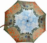 Monet Poppy Field Umbrella 46" arc, 100% Pongee Cover
