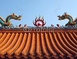 Wallmonkeys Peel and Stick Wall Decals - Chinese Temple Roof - Removable Graphic