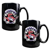 NBA Toronto Raptors Two Piece Black Ceramic Mug Set - Primary Logo